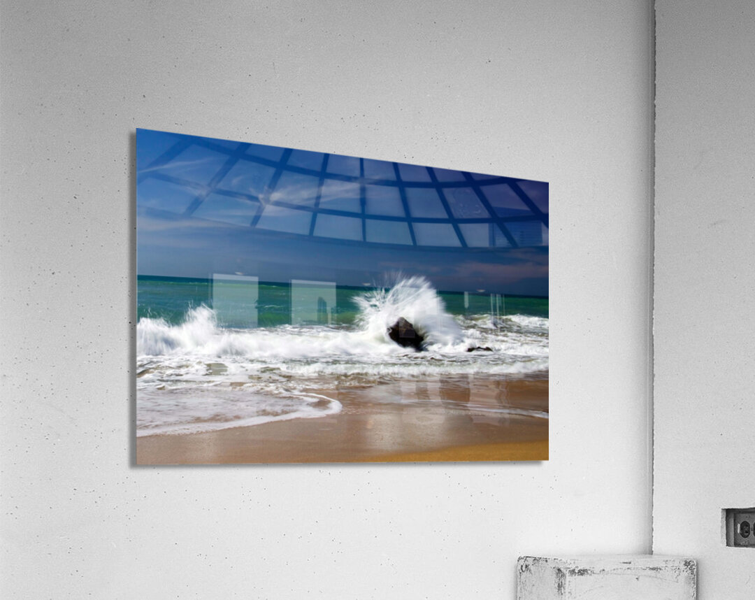 Water Dancing with a Boulder Acrylic Print