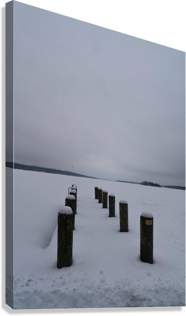 Frozen Wisconsin Lake  Canvas Print