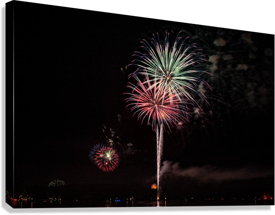 Fireworks Over Beaver Lake  Canvas Print