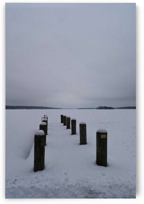 Frozen Wisconsin Lake by Adel B Korkor