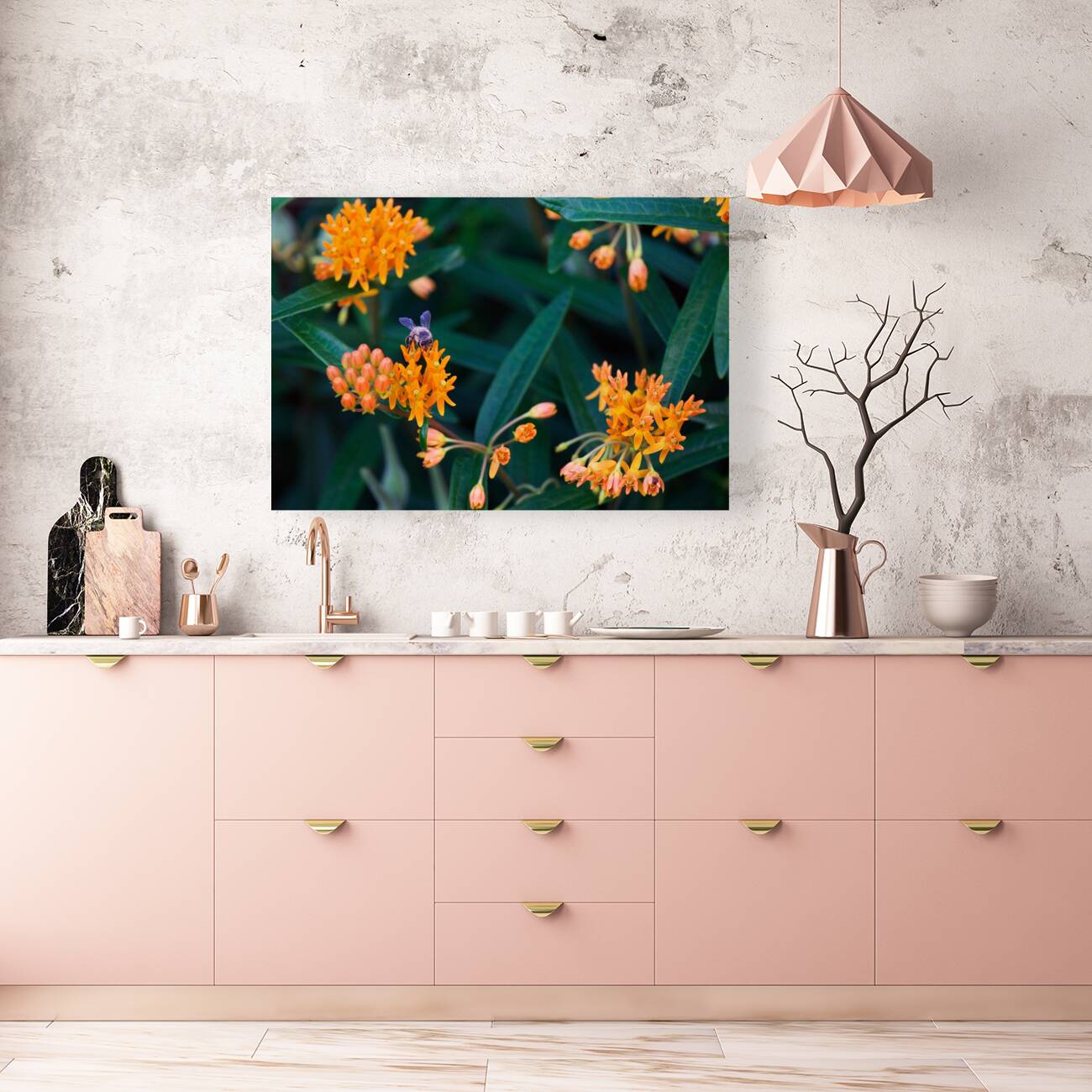 Bee on Butterfly Weeds Reproduction