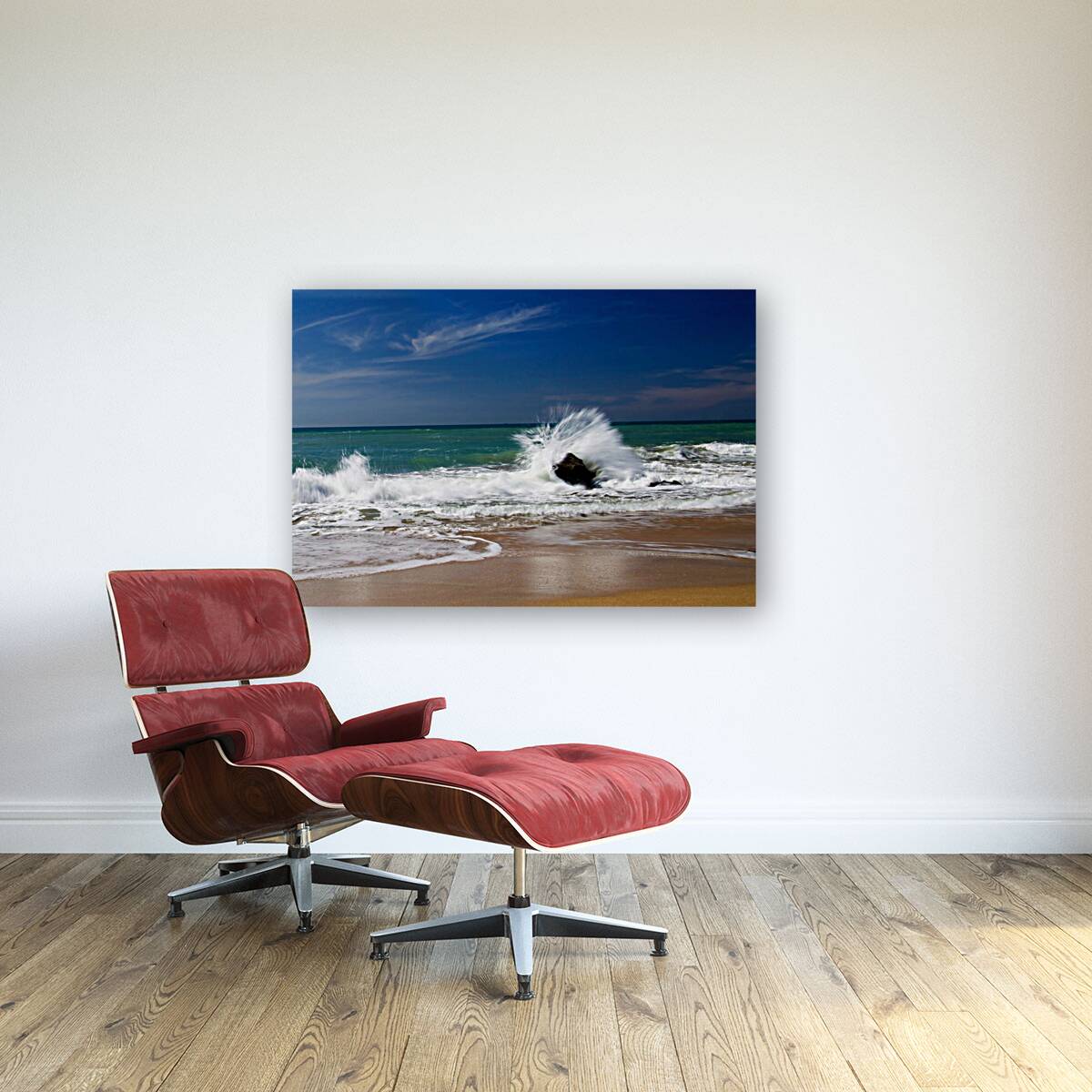 Water Dancing with a Boulder Reproduction