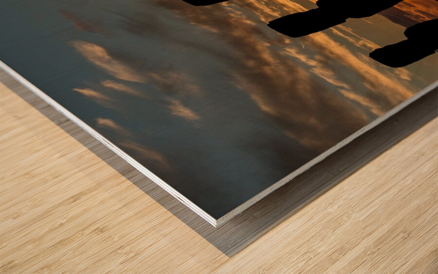 Moais Watching the Sunrise Wood print