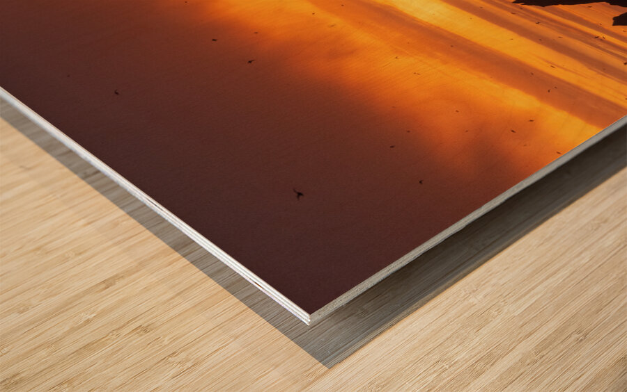 A Rocky Sunset Wood print